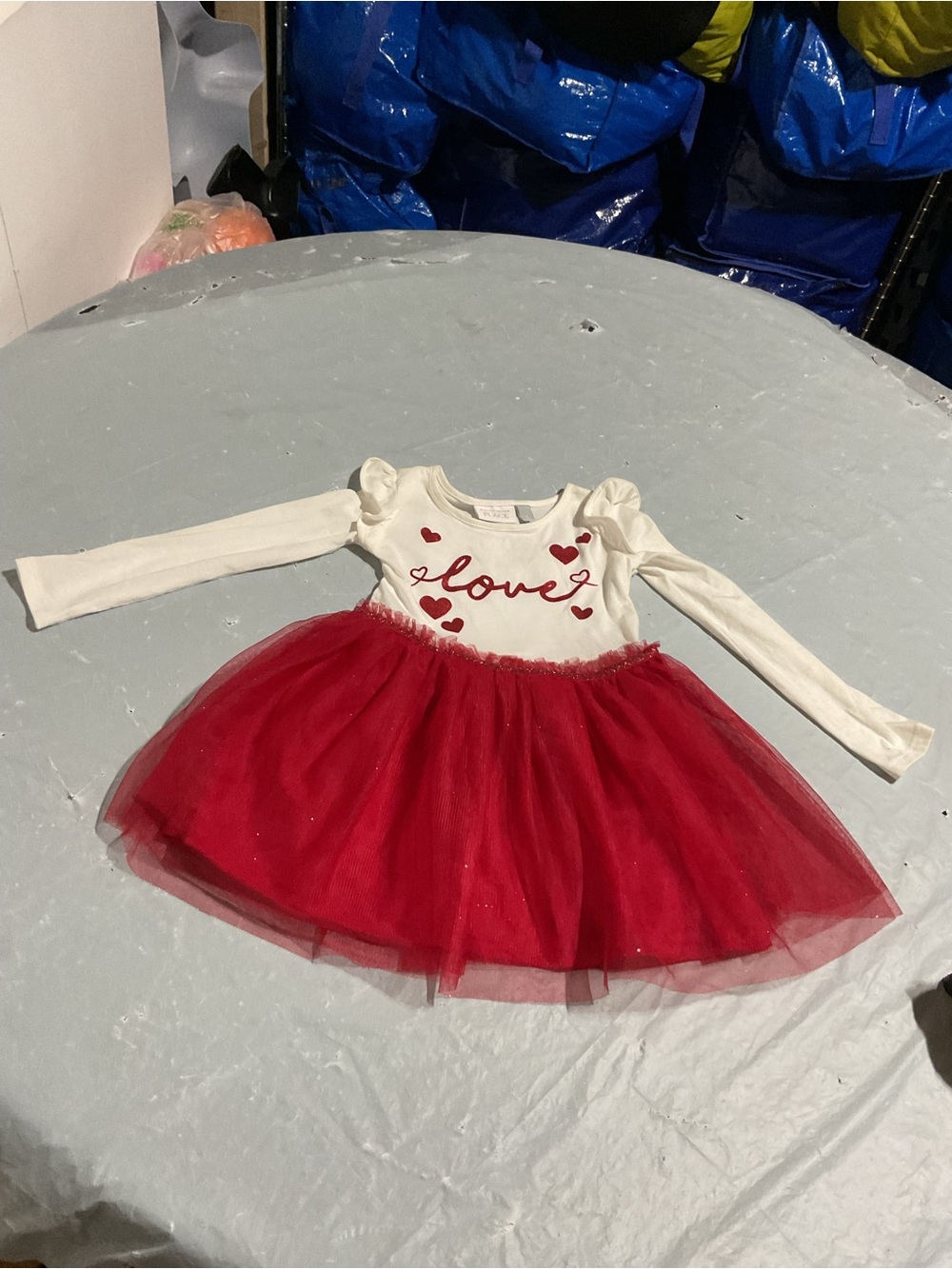 The Children's Place White & Red 'Love' Tulle Dress Costume